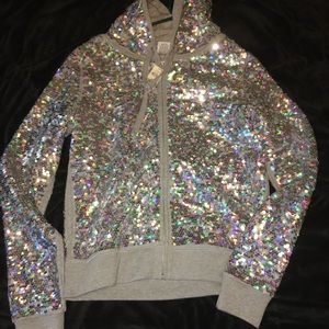 💕Victoria secret 2013 fashion show sequin hoodie